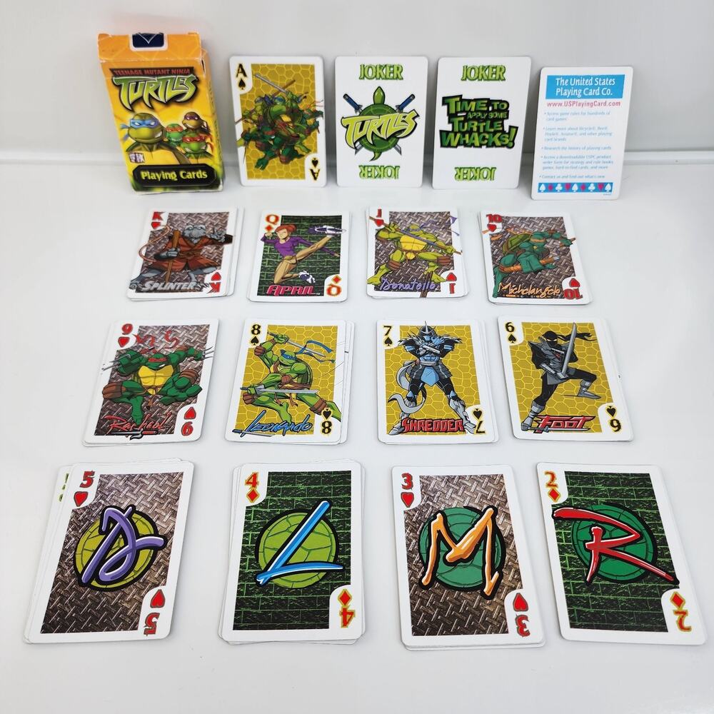 VTG 2003 Teenage Mutant Ninja Turtles Bicycle 52 Playing Card Deck TMNT Box Wear